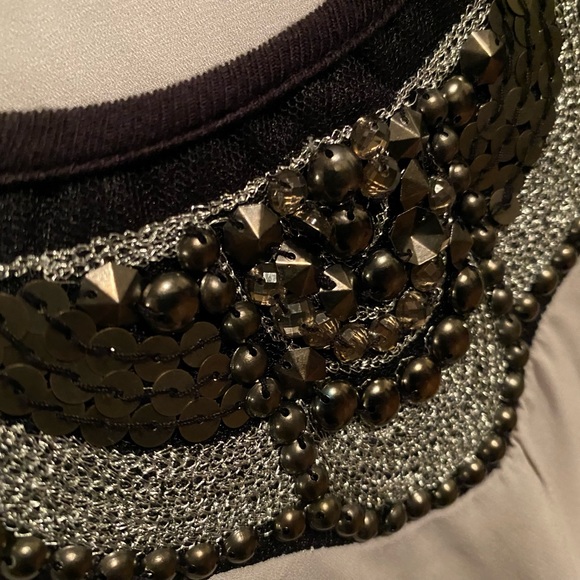 Studio Y long sleeve silky dress shirt with embellishments. - Picture 6 of 9